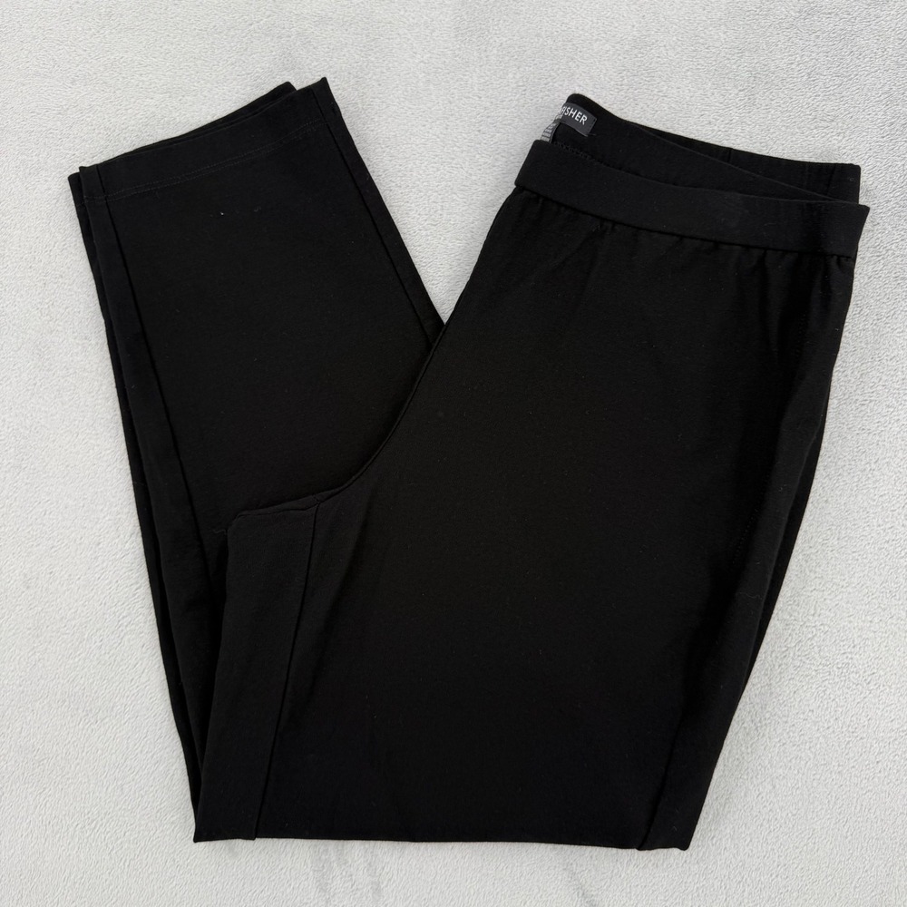 Eileen Fisher‎ Petite Black Stretch Crepe Tapered Ankle Pants Women's Size PS PP